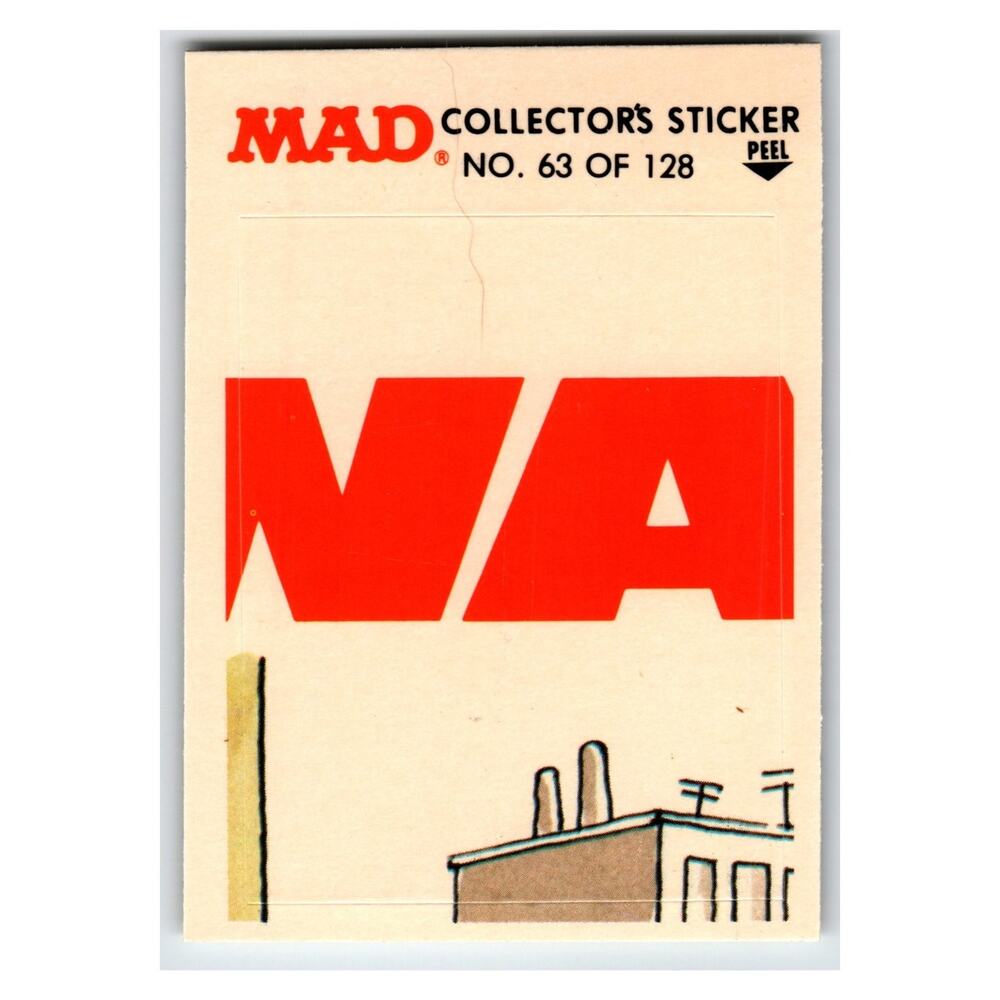 MAD Collector's Sticker No. 63 of 128 1983 Fleer